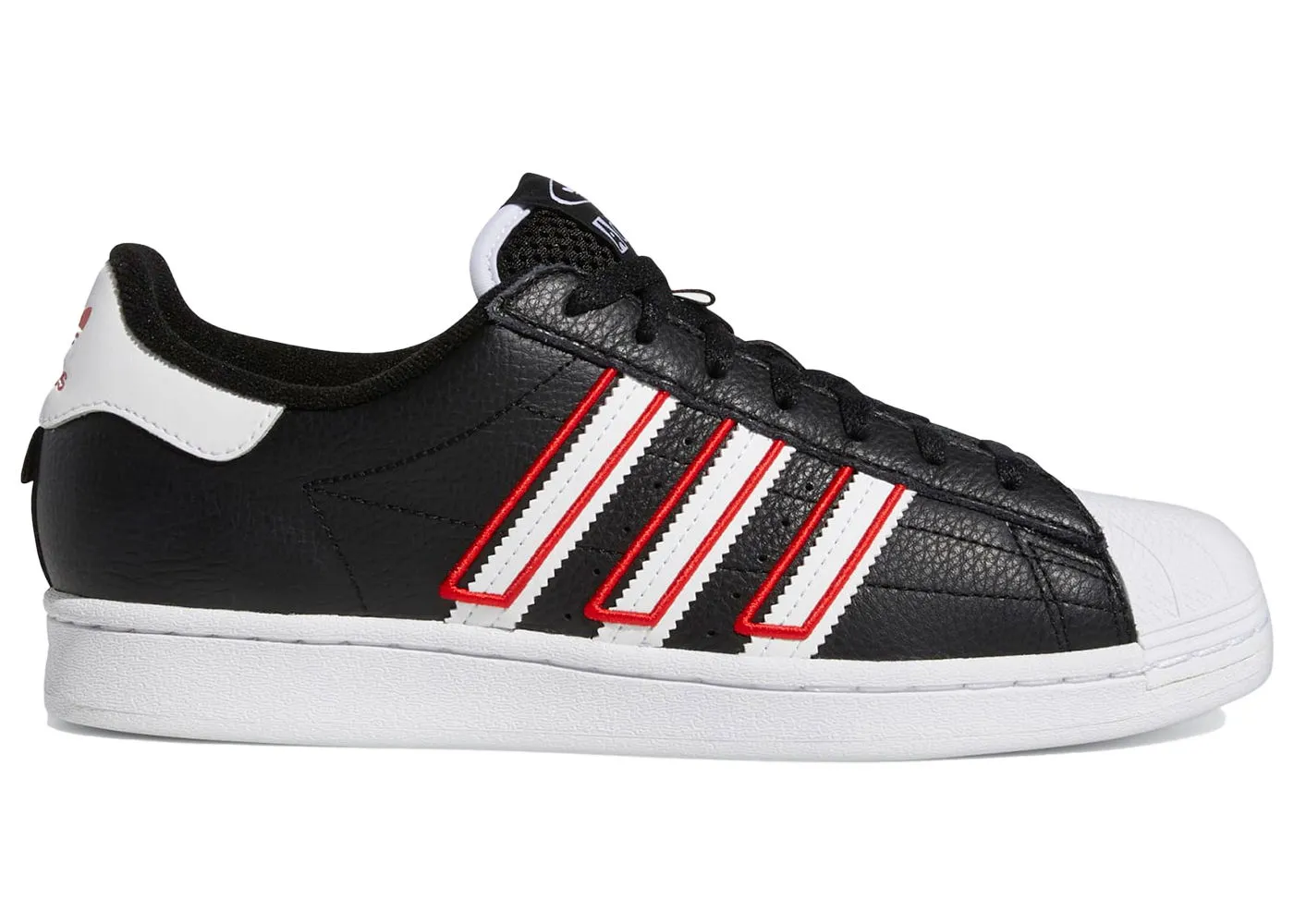 adidas Originals Superstar Core Black Outlined White Stripes