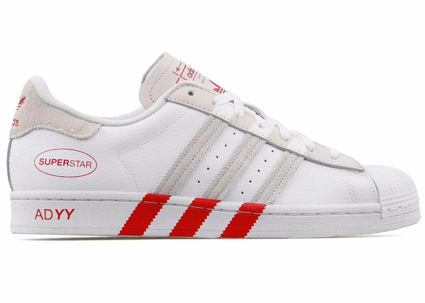 adidas Originals Superstar Extended 3-Stripes White Red