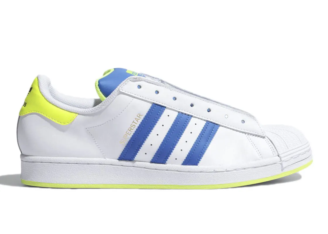 adidas Originals Superstar Laceless White Blue Solar Yellow