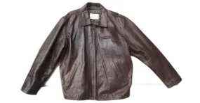 Cazadora de cuero diesel talla XXL Marrón oscuro 