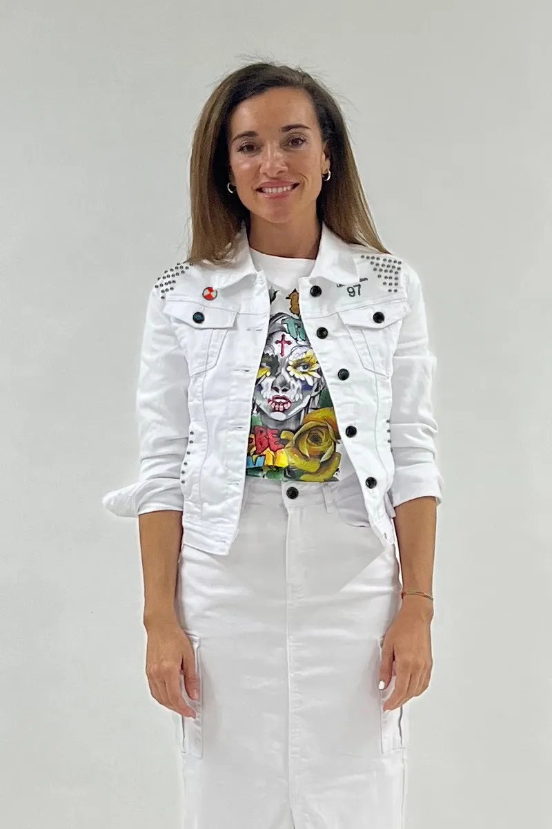 Cazadora denim de mujer GLORY blanca