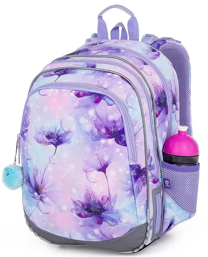 mochila Topgal ELLY 24050 - Purple/Flowers - girl´s