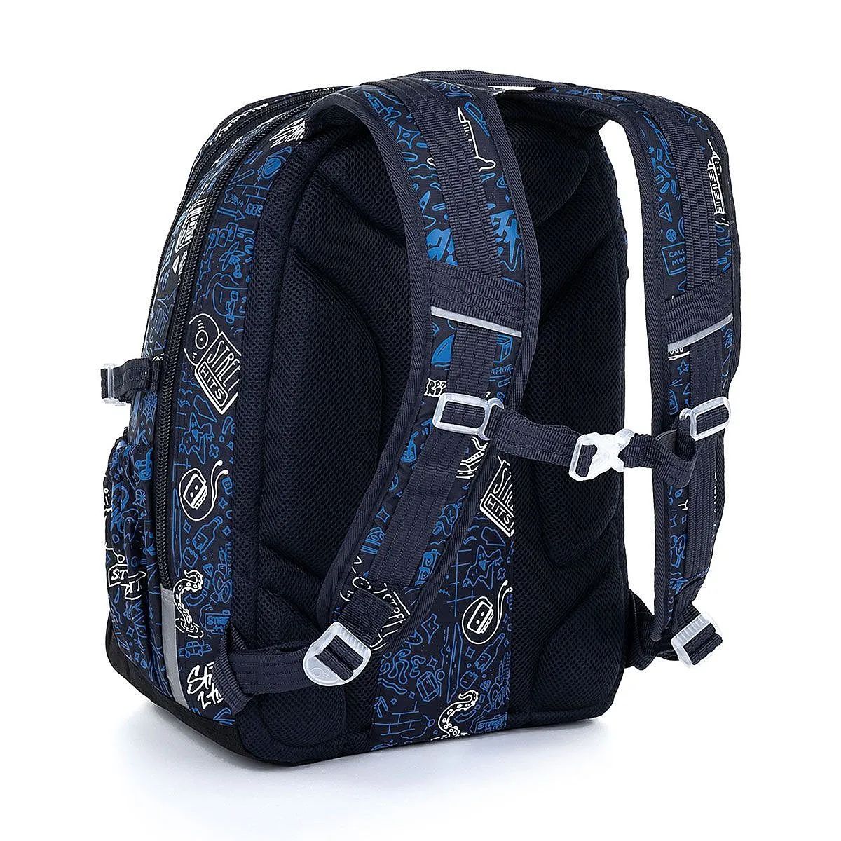 mochila Topgal YUMI 23028 - Black/Blue/Doodle Art