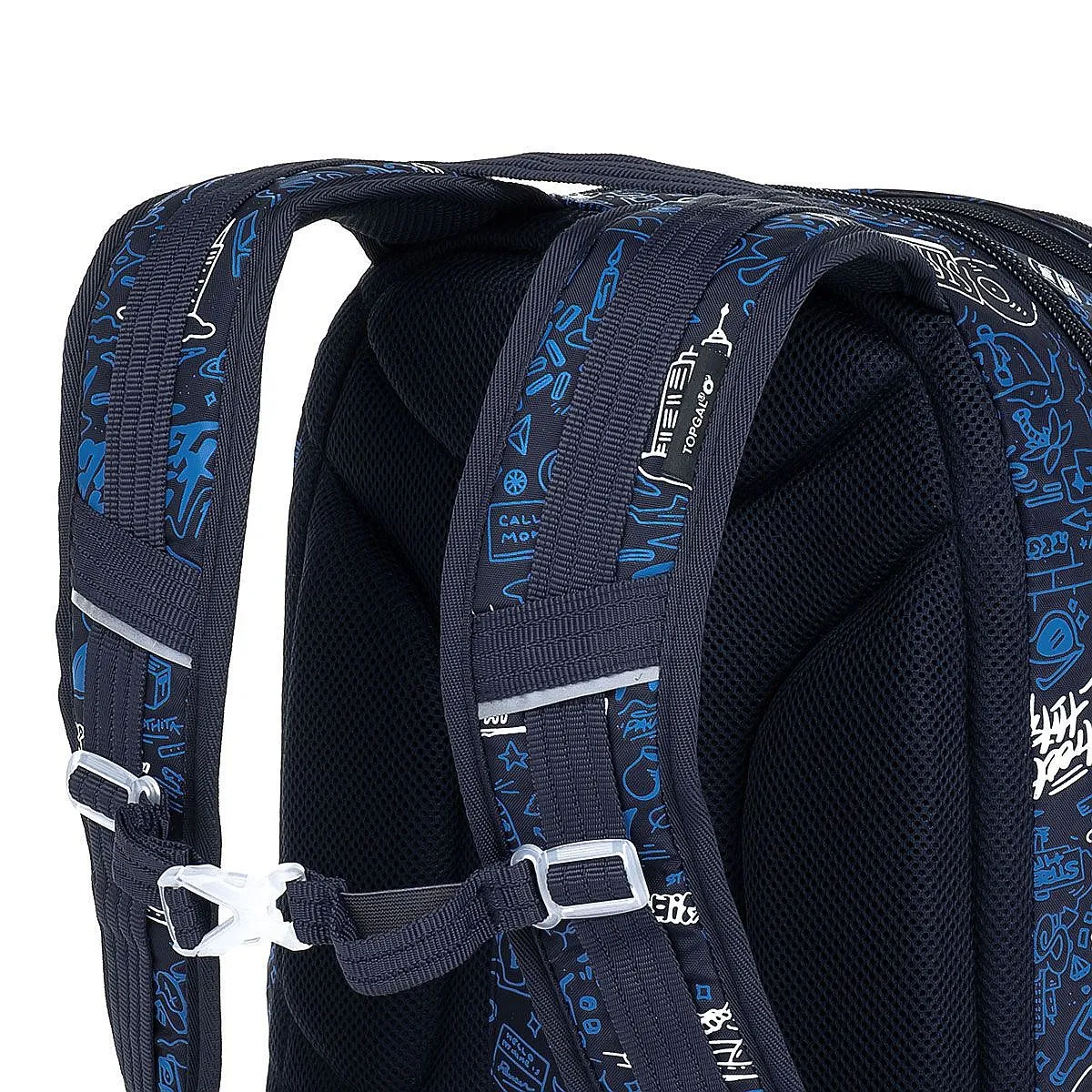 mochila Topgal YUMI 23028 - Black/Blue/Doodle Art