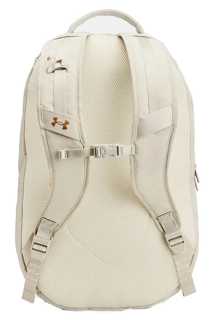 mochila Under Armour Hustle 6.0 Pro - Summit White/Metallic Gold