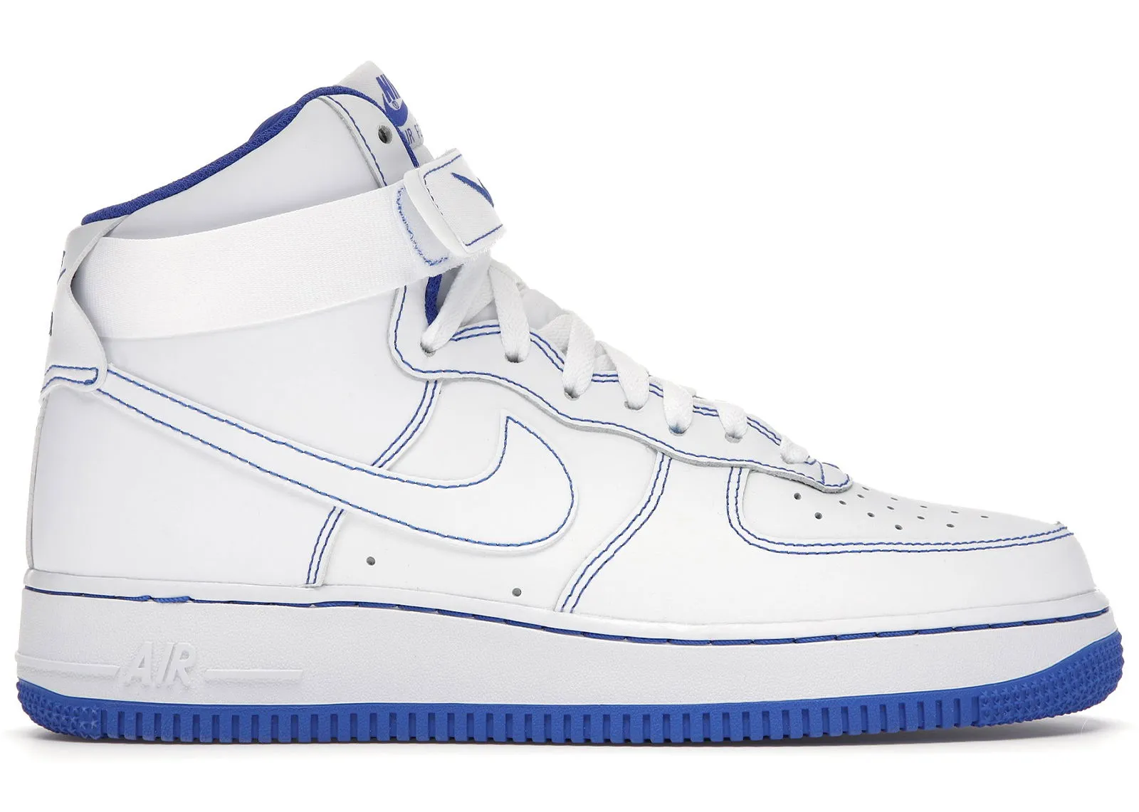 Nike Air Force 1 High White Royal Blue Contrast Stitch