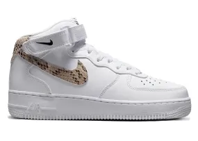 Nike Air Force 1 '07 Mid White Snake Swoosh W