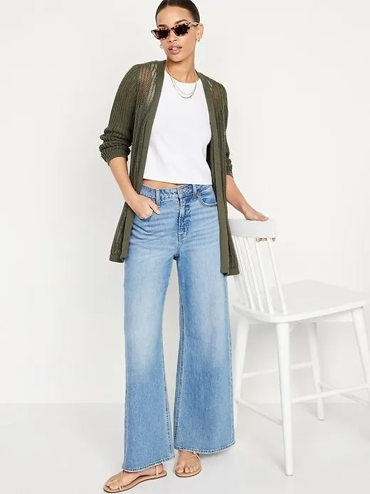 OLD NAVY Chaleco Abierto Longline Old Navy Mujer