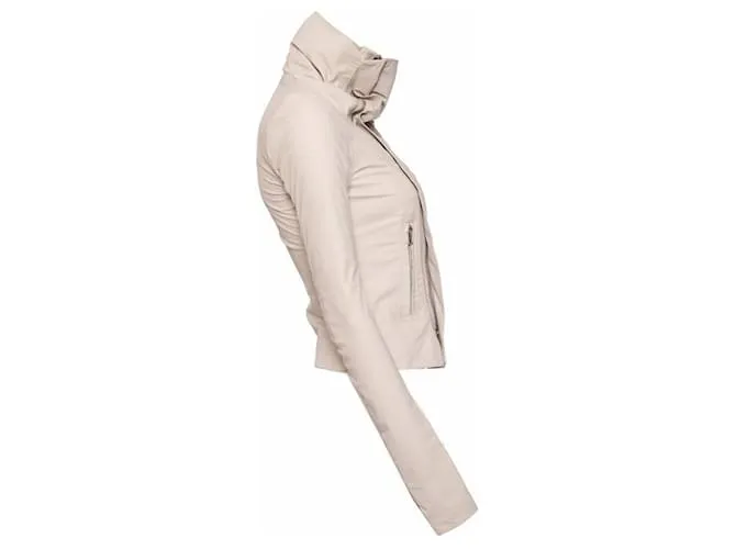 Rick Owens, Cazadora piel becerro beige 